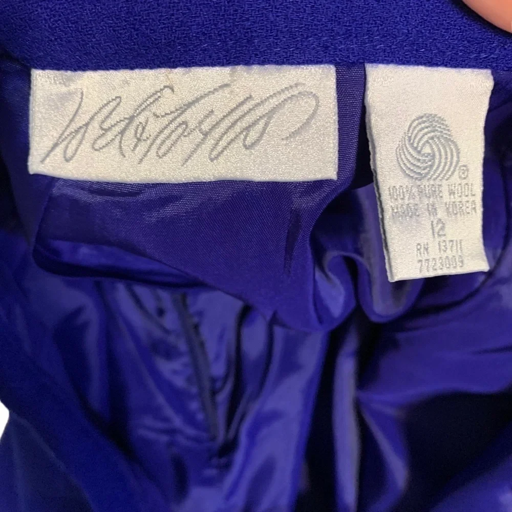 Lord & Taylor vintage skirt ultramarine blue wool pencil high waisted 80s